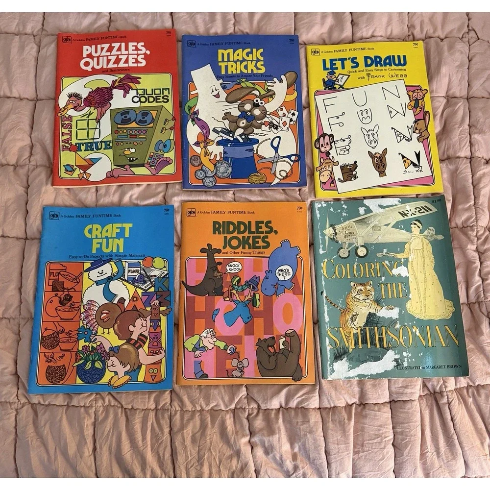 Rare Vintage 6 Golden Family Funtime Books Golden Books Read Description